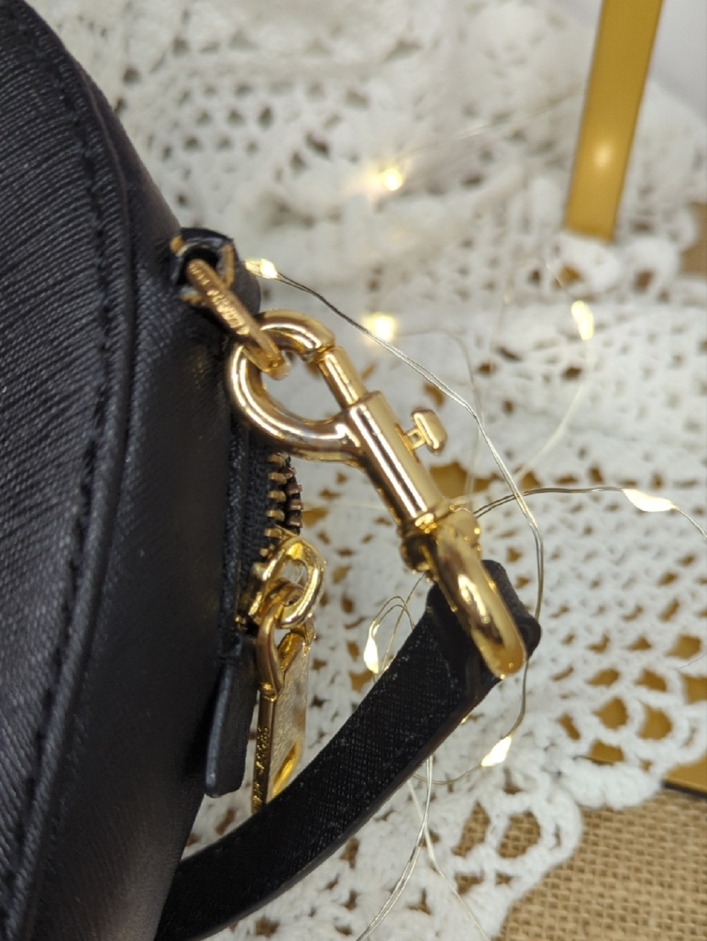 Marc Jacobs Black Leather Dome Crossbody with Gold Hardware - Picture 9 of 11
